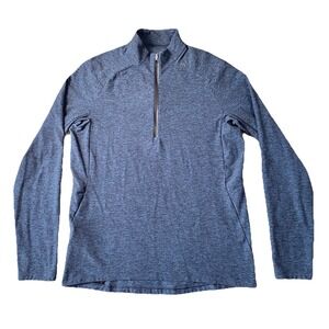 Lululemon Metal Vent Tech Blue 1/4 Zip Shirt Run Train Top Mens Size Large